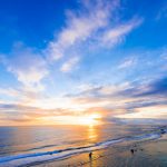 Sunrise, sea, seascape. Okinawa, Japan.