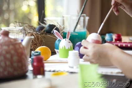 Coloring Easter Eggs for easter day concept